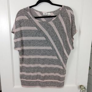 Pink/Gray Heather Striped Blouse